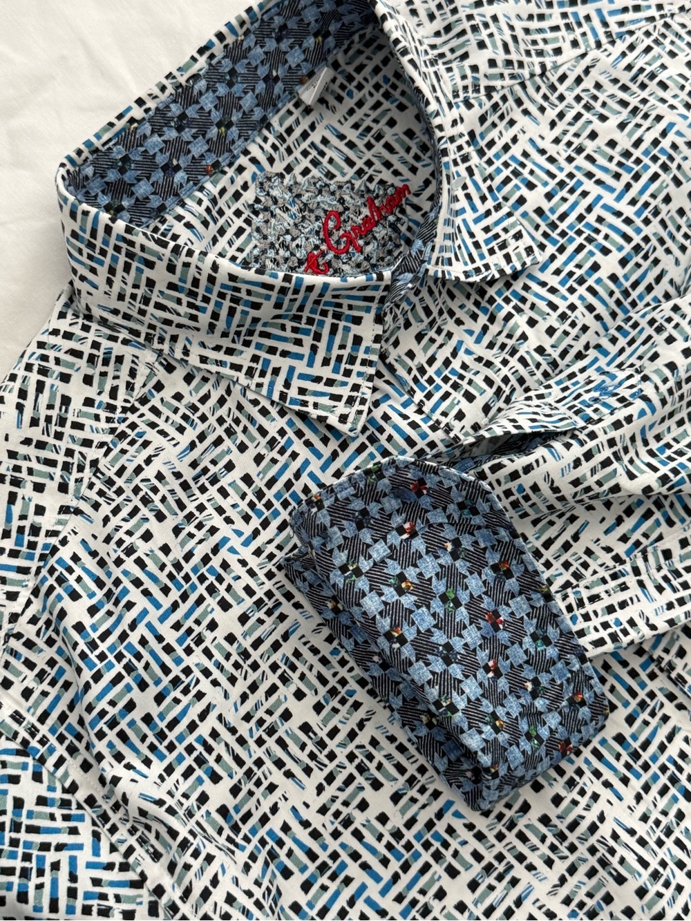 Robert Graham Mens Medium Classic Fit Button Down Shirt Wearable Art Cotton